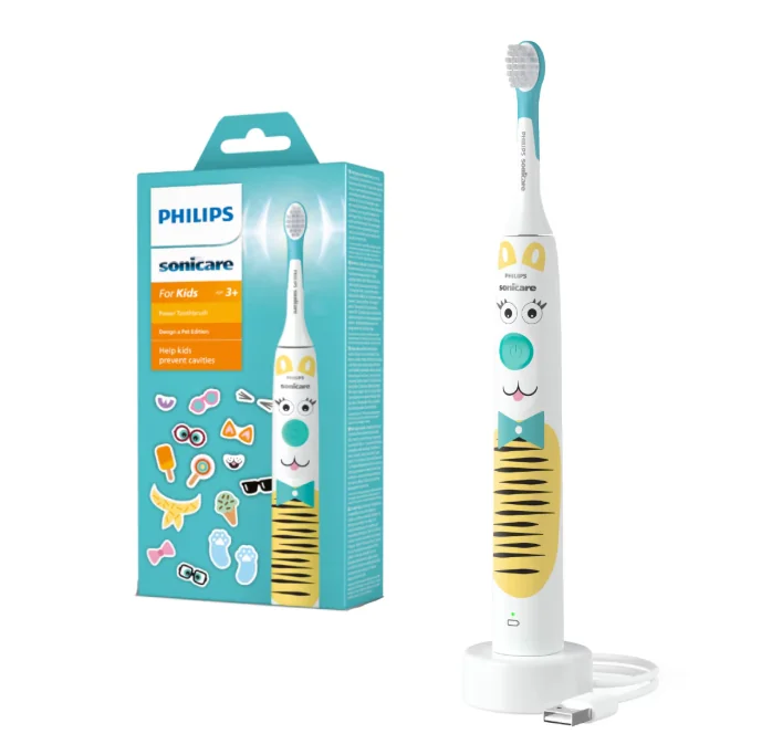 Periuta de dinti electrica copii PHILIPS Sonicare Kids HX3601/01, 31000 miscari/min, 1 program, 1 capat alb, L x A x I (mm) 63x109x220 Philips