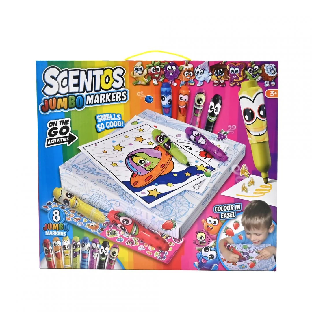 SET DE COLORAT PENTRU CALATORIE, CU MARKERE JUMBO, SCENTOS Scentos