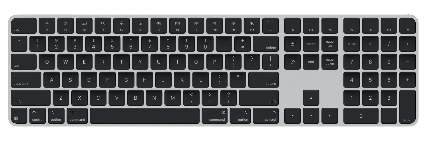 Magic Keyboard (2024) w Touch ID and Numeric Keypad - Romanian - Black Keys Apple