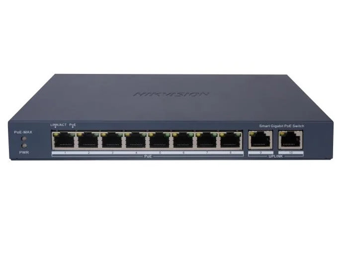 SWITCH CU 10 PORTURI GIGABIT (8 POE) Hikvision