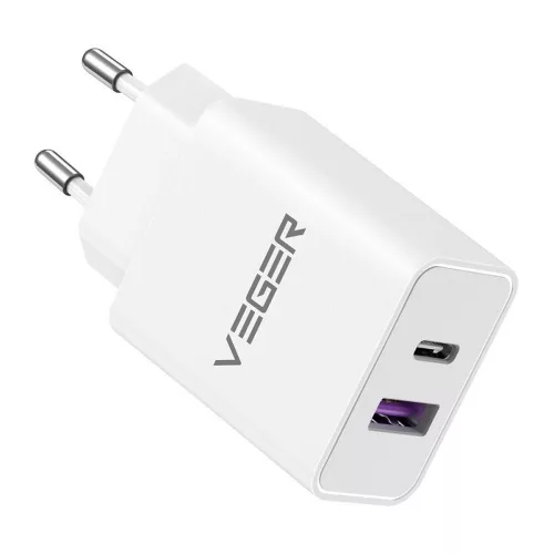 Incarcator retea Veger TCE650, USB + PD 65W, dual port Veger