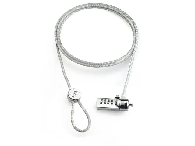 Cablu de securitate laptop Natec, lungime cablu 180 cm, material metal, gri