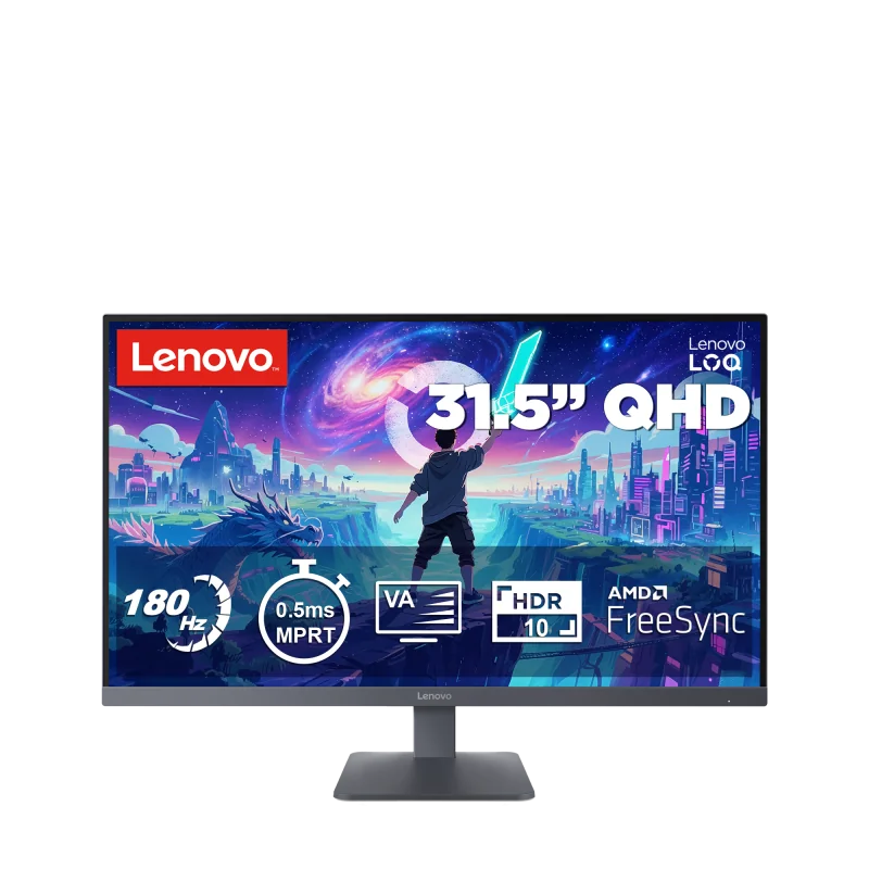 Monitor Gaming Lenovo LOQ 32Q-10, 31.5", 2560 x 1440 pixeli, Grey, 3 ani Garantie Lenovo