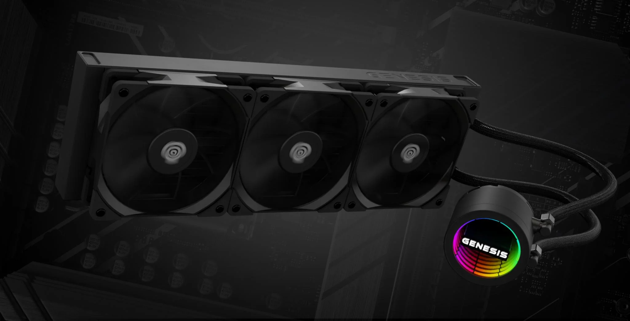 Cooler Procesor GENESIS HYDRIA 360 NEGRU, dimensiune radiator 397x120x27mm, 3 ventilatoare ARGB, Viteza ventilatoare: 500-1550 RPM, Airflow ventilatoare: 80 CFM, Suport AMD: AM4/AM5, suport INTEL: LGA 1151/1156/1150/1200/1700/1851