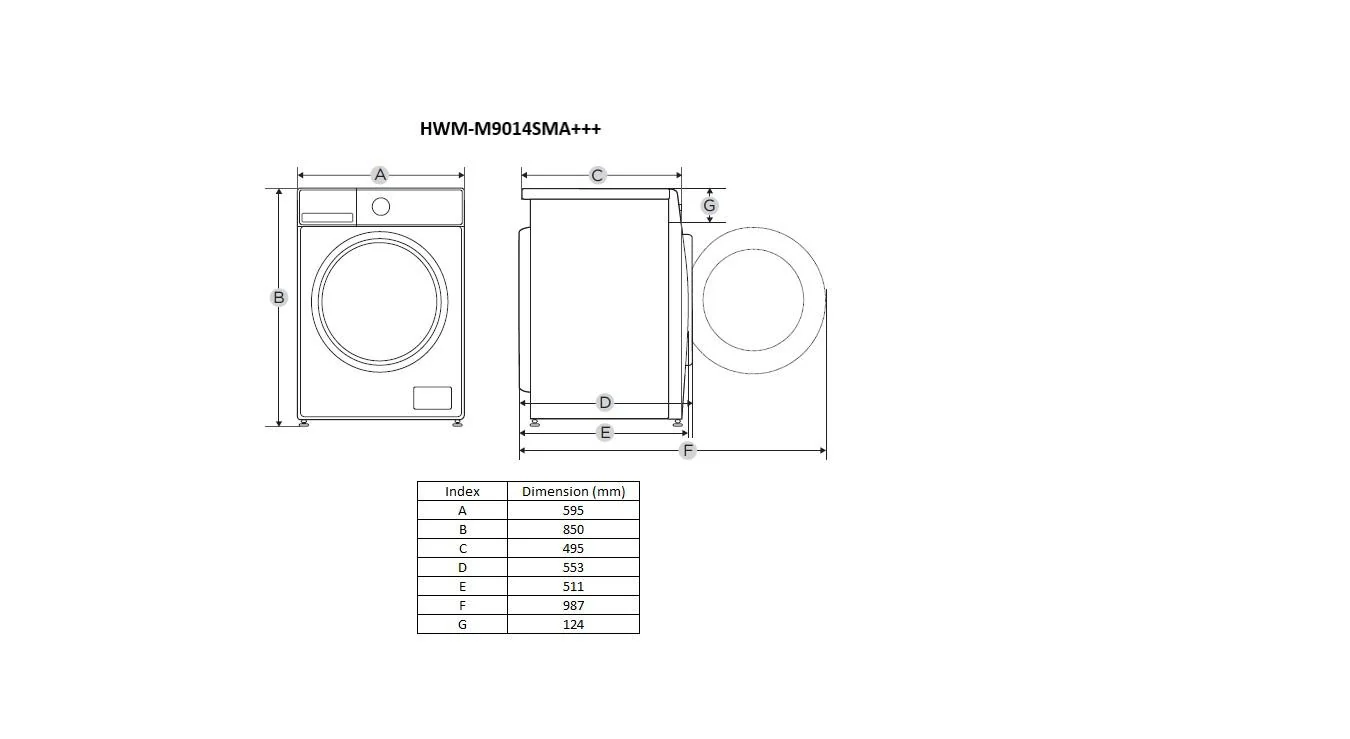 Masina de spalat rufe HEINNER HWM-M9014SMA+++, 9 kg, 1400 rpm, Clasa: A, Alb Heinner