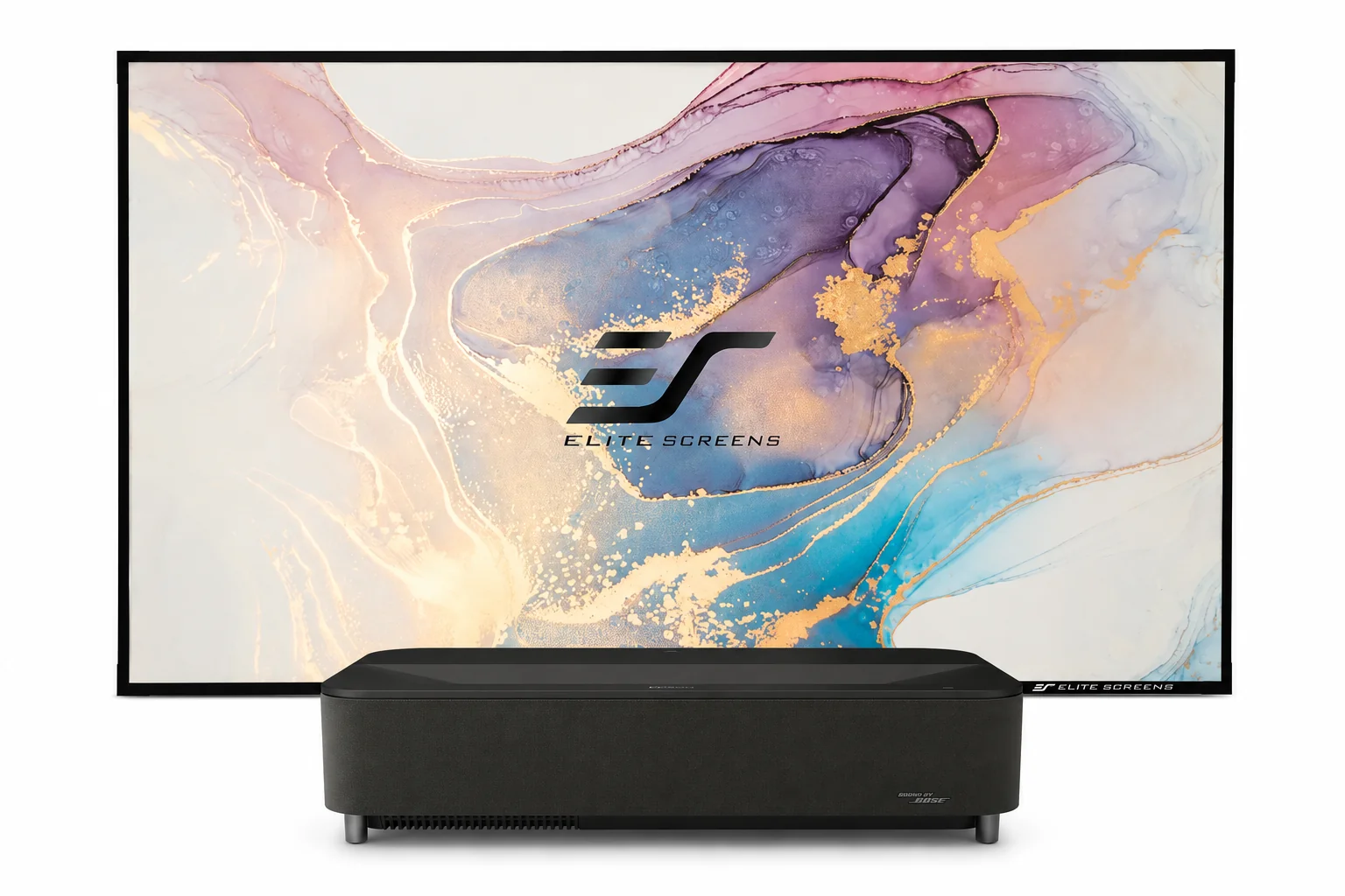 Pachet Epson Lifestudio Grand Plus EH-LS970B negru + Elite Screens AR120H-CLR3, UST 4K, 4000 lumeni, Google TV, sunet Bose Epson