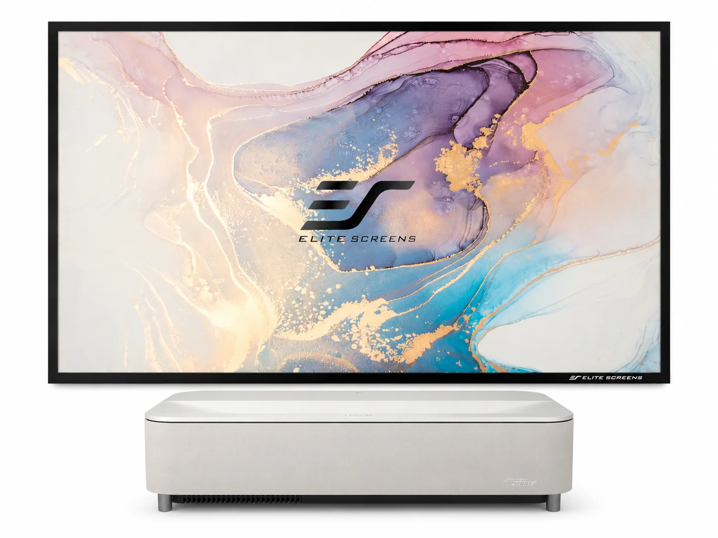 Pachet Epson Lifestudio Grand Plus EH-LS970W alb + Elite Screens AR120H-CLR3, UST 4K, 4000 lumeni, Google TV, sunet Bose Epson