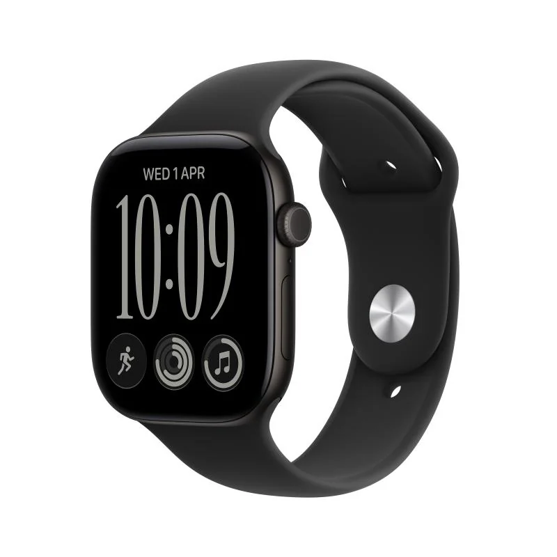 Watch Series 12 GPS + Cellular 42mm Black Aluminium Case with Black Sport Band - S/M Apple