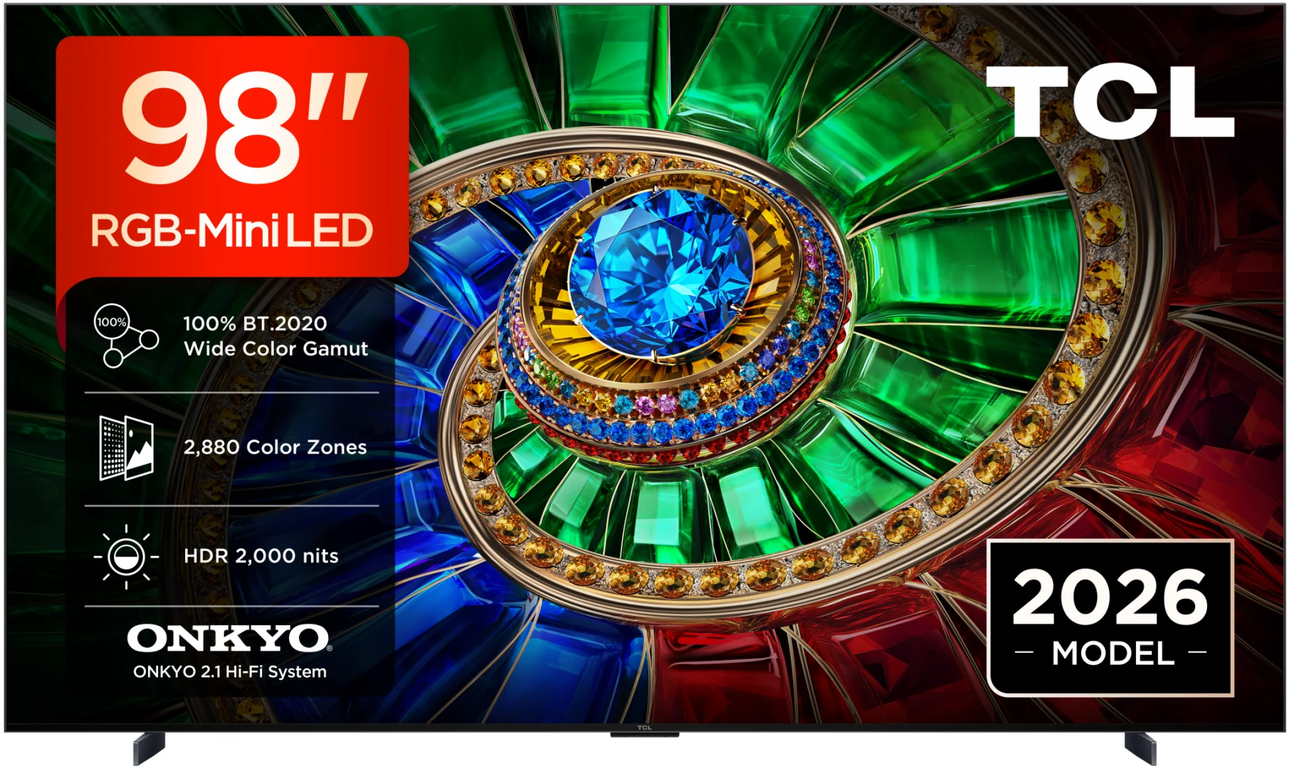 Televizor TCL RGB-MiniLed 98RM7L, 248 cm, Smart Google TV, 4K Ultra HD, 144Hz, Clasa D (Model 2026) TCL