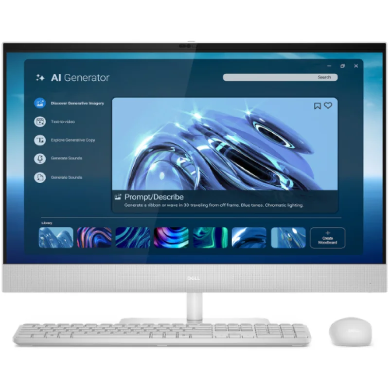 All-in-One Consumer Dell Pro 27 EC27260 cu procesor Intel Core Ultra 5 325 pana la 4.0 GHz, 27 inch, FHD, 16 GB, Intel Graphics, Windows 11 Pro, White Dell