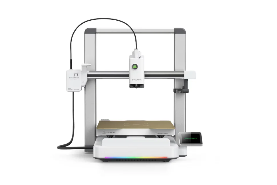 SPARKX I7 3D Printer, Tehnologie FDM, Viteza printare: 500mm/s, Auto-leveling, zgomot redus, Schimbare automata filament dupa epuizarea unei role in timpul printarii, Volum printare: 260×260×255mm, Monitorizare AI, camera video integrata, Creality