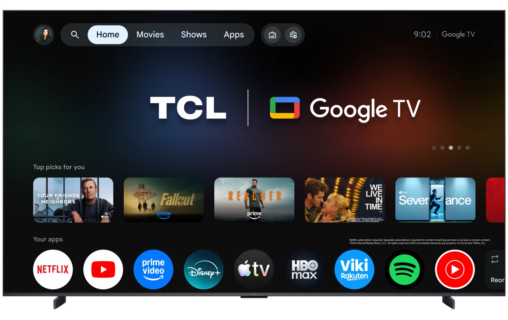 Televizor TCL SQD-MiniLED 98MSQLED80L, 248 cm, Smart Google TV, 4K, Onkyo (Model 2026) TCL