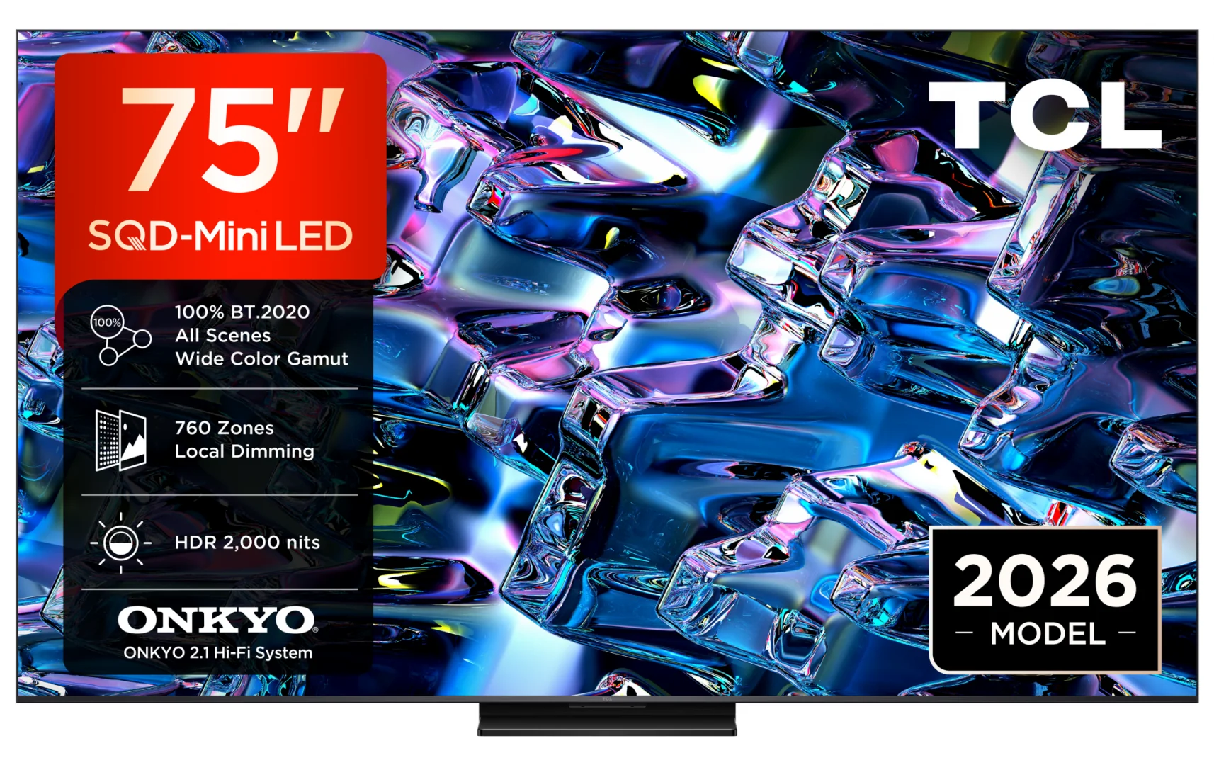 Televizor TCL SQD-MiniLED 75MSQLED80L, 189 cm, Smart Google TV, 4K, Onkyo (Model 2026) TCL