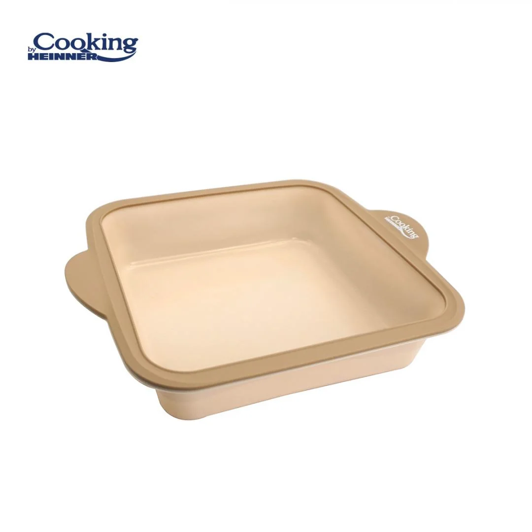 TAVA PATRATA DIN SILICON CU INEL METALIC 27.5X23X6 CM, NUVA Heinner