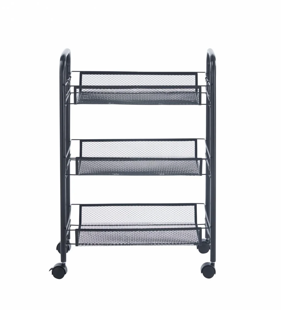 Carucior din metal cu 3 niveluri si roti, 45x27x64 cm Heinner
