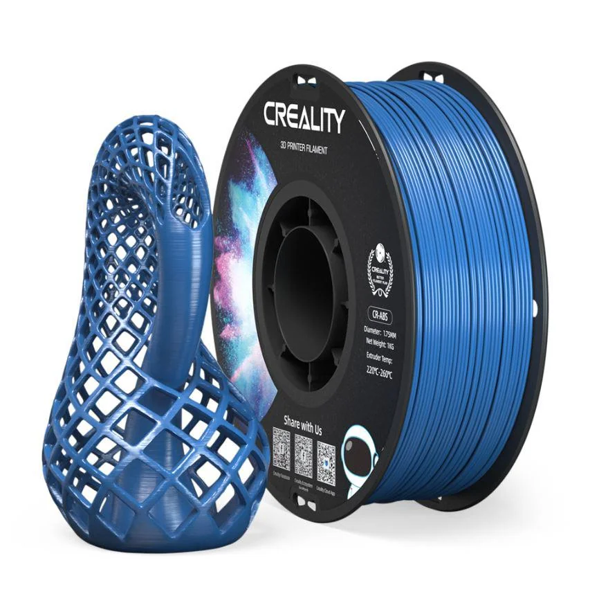 CR-ABS 3D Printer Filament, BLUE ,temperatura printare: 220-260, Diametru Filament: 1.75mm, rezistenta la tractiune: 43MPa,diametru suport filament: 200mm, NON-Toxic, Utilizare: pana la 6 luni de la deschiderea ambalajului. Creality