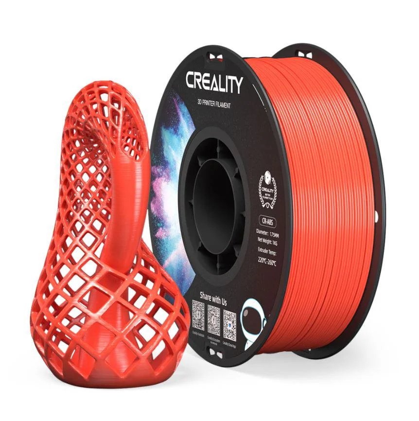 CR-ABS 3D Printer Filament, red, temperatura printare: 220-260, Diametru Filament: 1.75mm, rezistenta la tractiune: 43MPa,diametru suport filament: 200mm, NON-Toxic, Utilizare: pana la 6 luni de la deschiderea ambalajului. Creality