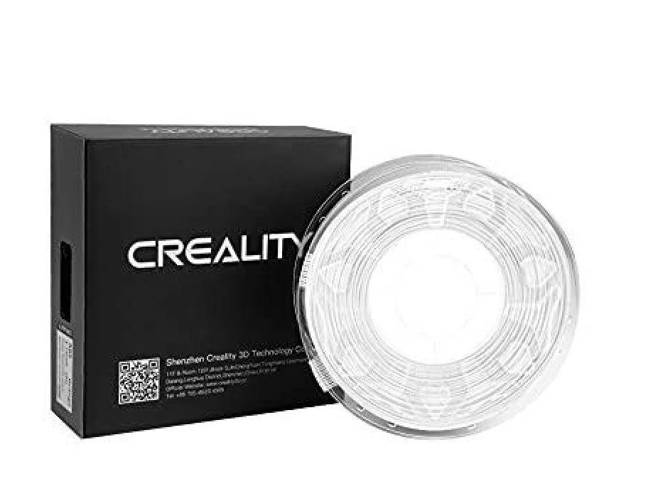 CR PETG 3D Printer Filament, white, Printing temperature: 230-250°C, Filament diameter: 1.75mm, Tensile strength: 49MPa, Size of filament wheel: Diameter 200mm, height 66mm, hole diameter 53mm. Eco-friendly, odorless, non-toxic. Utilizare: pana Creality