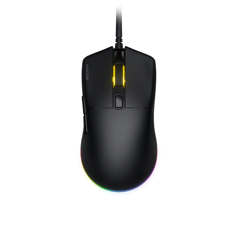 Mouse gaming cu fir Hator Pulsar 3, conectivitate USB, polling rate pana la 1000Hz, senzor Optical PixArt PMW 3311, rezolutie