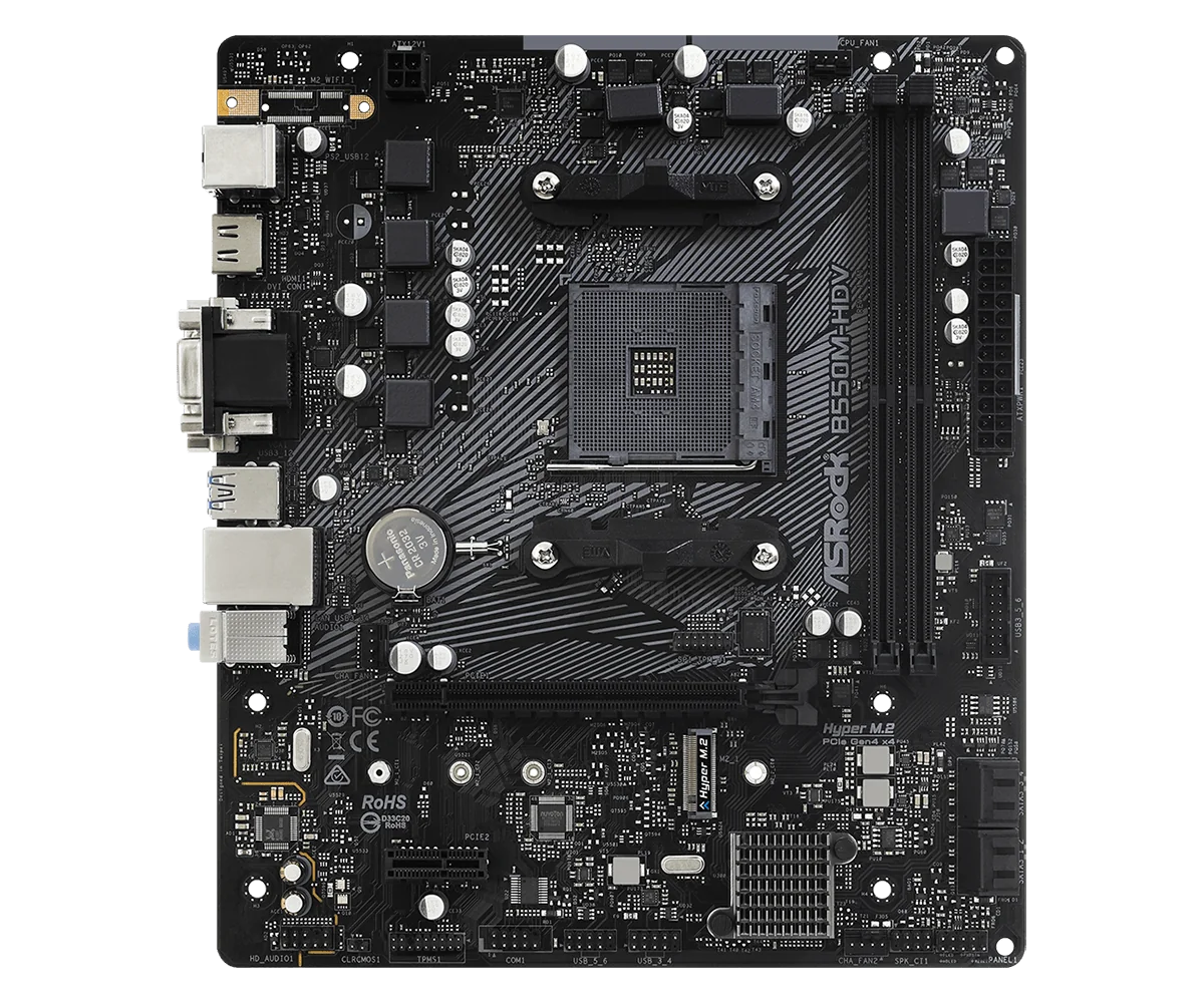 Placa de baza ASRock B550M-HDV, Socket AM4, DDR4, Micro-ATX Asrock