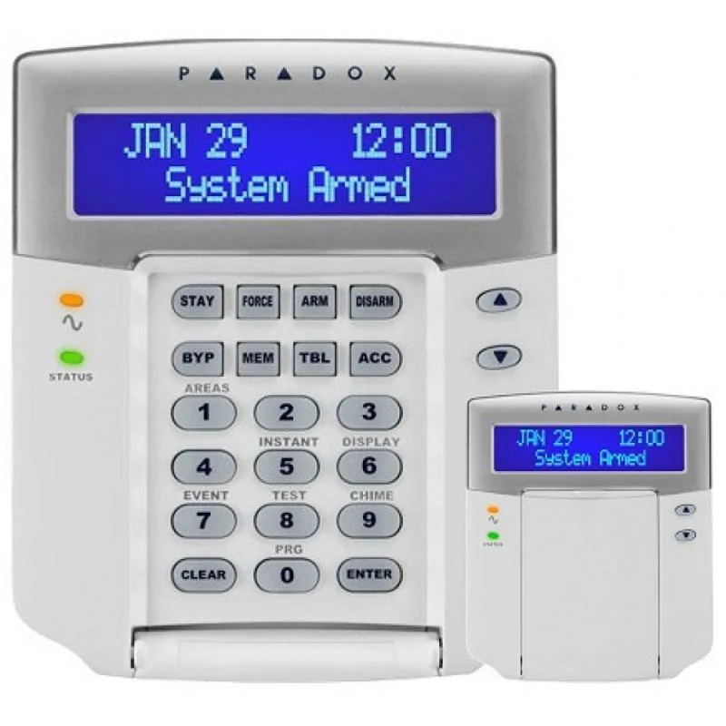 Tastatura LCD monocrom, 32 caractere; • compatibilitate: EVO • afisarea zonelor in alarma pâna la dezarmarea sistemului • actualizare firmware local, via CV4USB / 307USB si InField • meniu simplificat de programare a utilizatorilor si telecomenzilor in Paradox