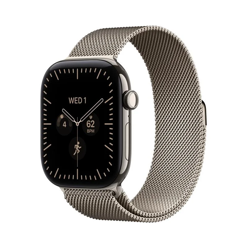 Watch Series 12 GPS + Cellular 46mm Natural Titanium Case with Natural Milanese Loop - M/L Apple