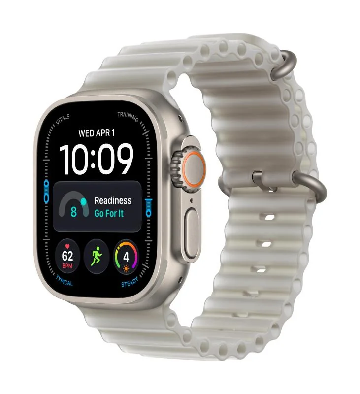 Watch Ultra 4 GPS + Cellular 49mm Natural Titanium Case with Translucent Grey Ocean Band Apple