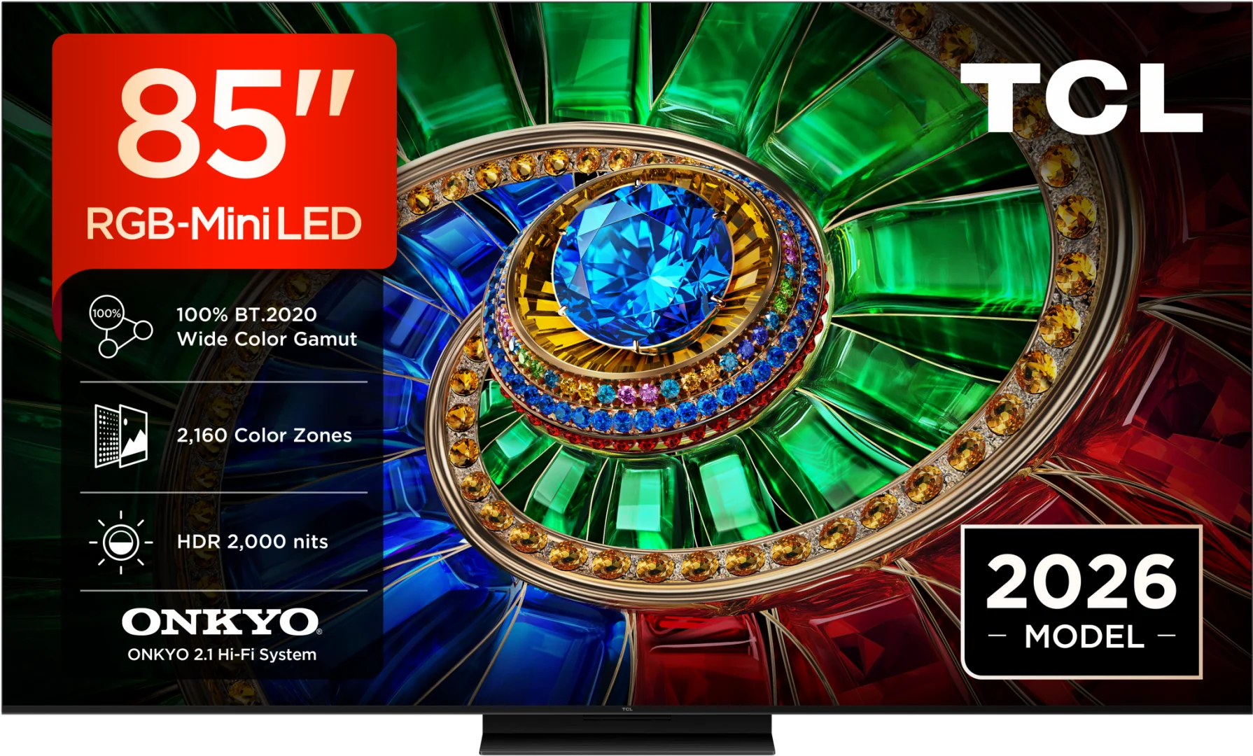 Televizor TCL RGB-MiniLed 85RM7L, 214 cm, Smart Google TV, 4K Ultra HD, 144Hz, Clasa D (Model 2026) TCL