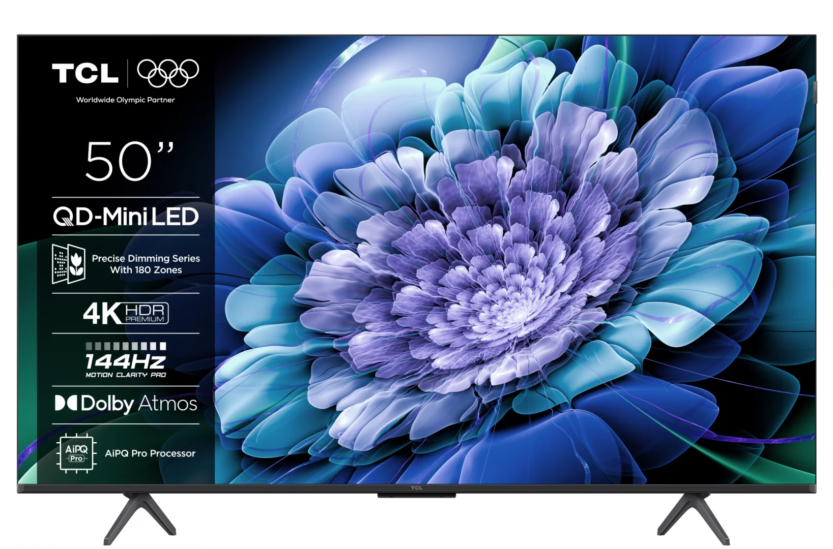 Televizor QD-MiniLED TCL 127 cm, 50C61K, 4K, Smart TV, WiFi, CI+, Negru TCL
