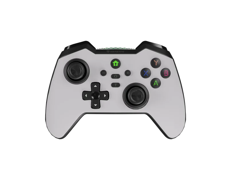 Controller wireless Genesis Mangan 400, tip Analog/Digital, interfata USB, bluetooth, numar butoane 19, lungime cablu 200 cm, acumulator 000 mAh, compatibilitate Android, iOS, MAC, Windows 10,11,7,8, alb
