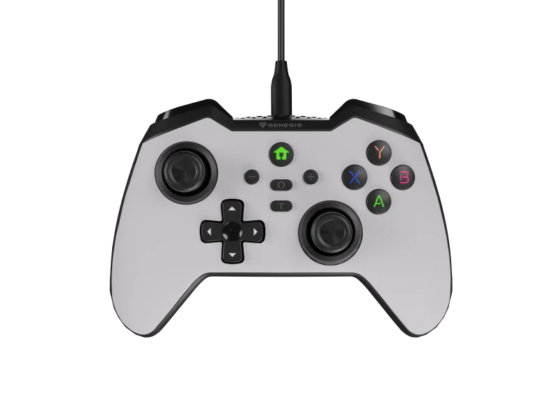 Controller cu fir Genesis Mangan 300, tip Analog/Digital, interfata USB, numar butoane 19, lungime cablu 200 cm, compatibilitate PC, ROG Ally, Nintendo Switch, Steam Deck, alb