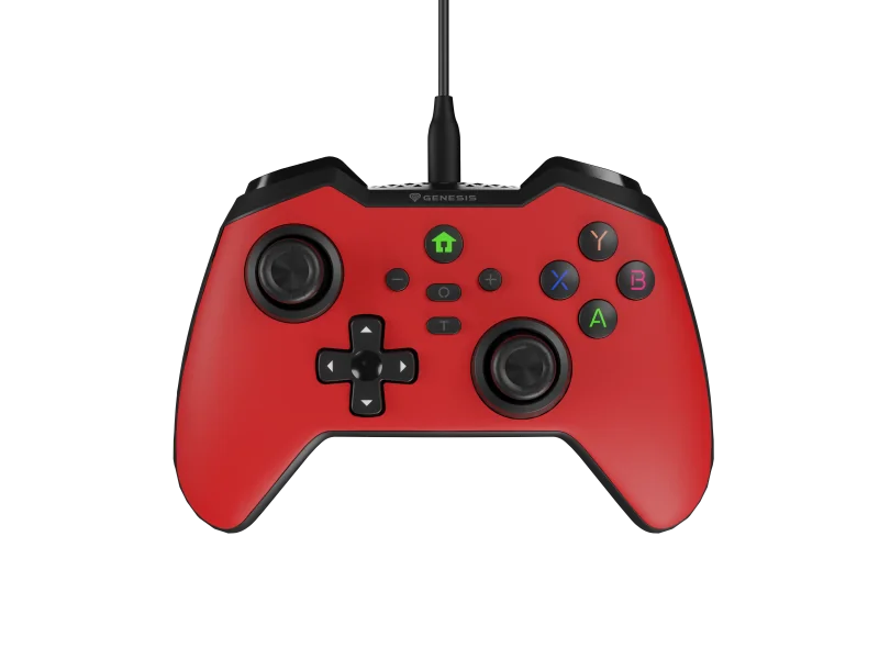 Controller cu fir Genesis Mangan 300, tip Analog/Digital, interfata USB, numar butoane 19, lungime cablu 200 cm, compatibilitate PC, ROG Ally, Nintendo Switch, Steam Deck, rosu