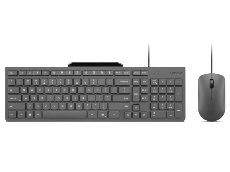 Kit wired tastatura si mouse Lenovo 310 USB-A Wired Combo, taste numerice, gri Lenovo