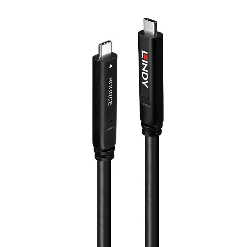 Cablu Lindy USB 3.2 USB-C to C, lungime 15m, Supported Bandwidth: 10Gbps (USB 3.2 Gen 2), 32.4Gbps (DP 1.4, 4 lanes), Maximum Resolution: 4K 3840x2160@144Hz, 8K 30Hz Lindy