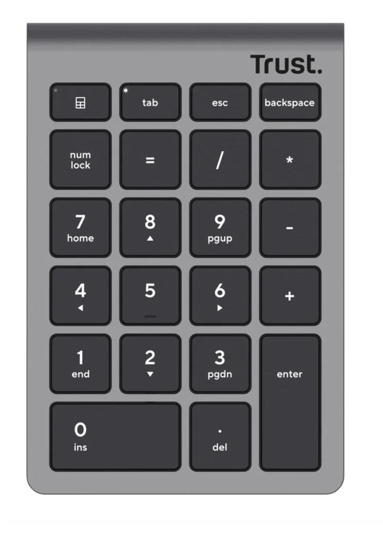 Tastatura Trust numerica wireless Xalax , numar taste 22, gri