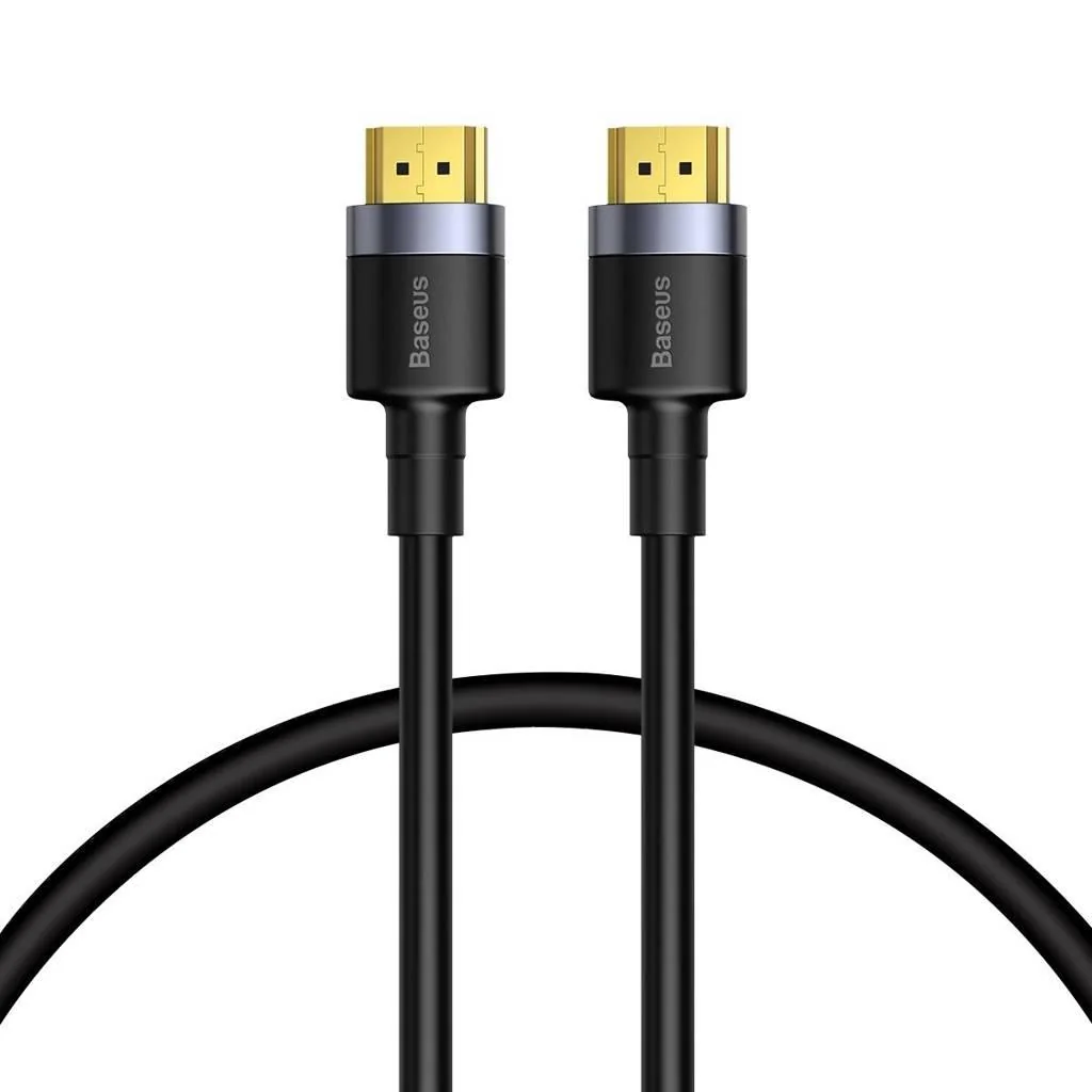 CABLU video Baseus Cafule, HDMI (T) la HDMI (T), rezolutie maxima 4K UHD (3840 x 2160) la 60 Hz, conectori auriti, 1m, negru Baseus