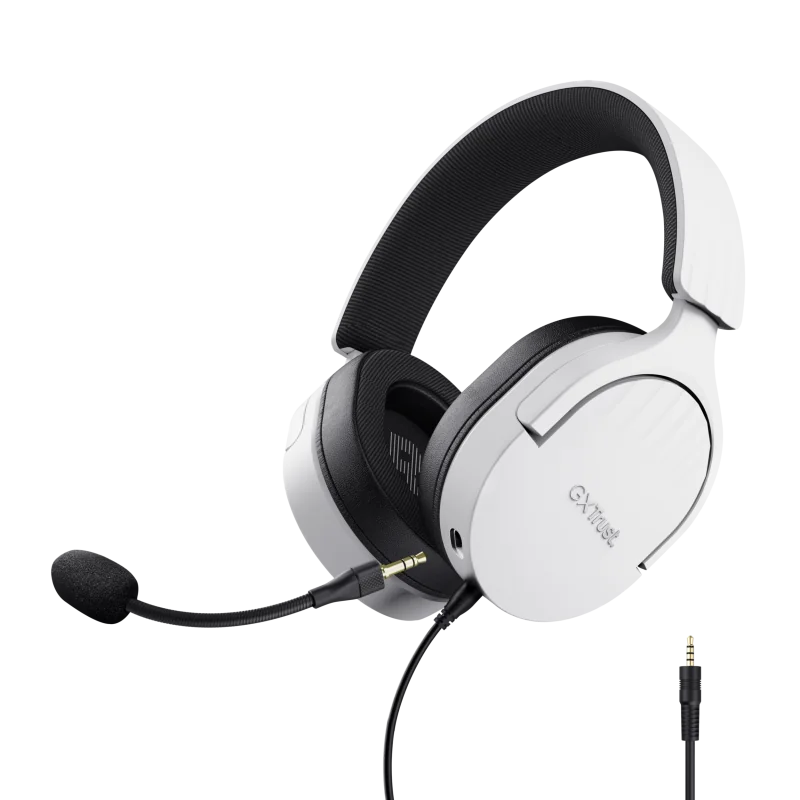Casti Trust cu fir GXT 489W Fayzo, material ABS, lungime cablu detasabil 120cm, conector 3.5mm, frecventa raspuns 20 Hz, 20.000 Hz, senzivitate 100 dB, sunet stereo, microfon omnidirectional, senzor electret, alb