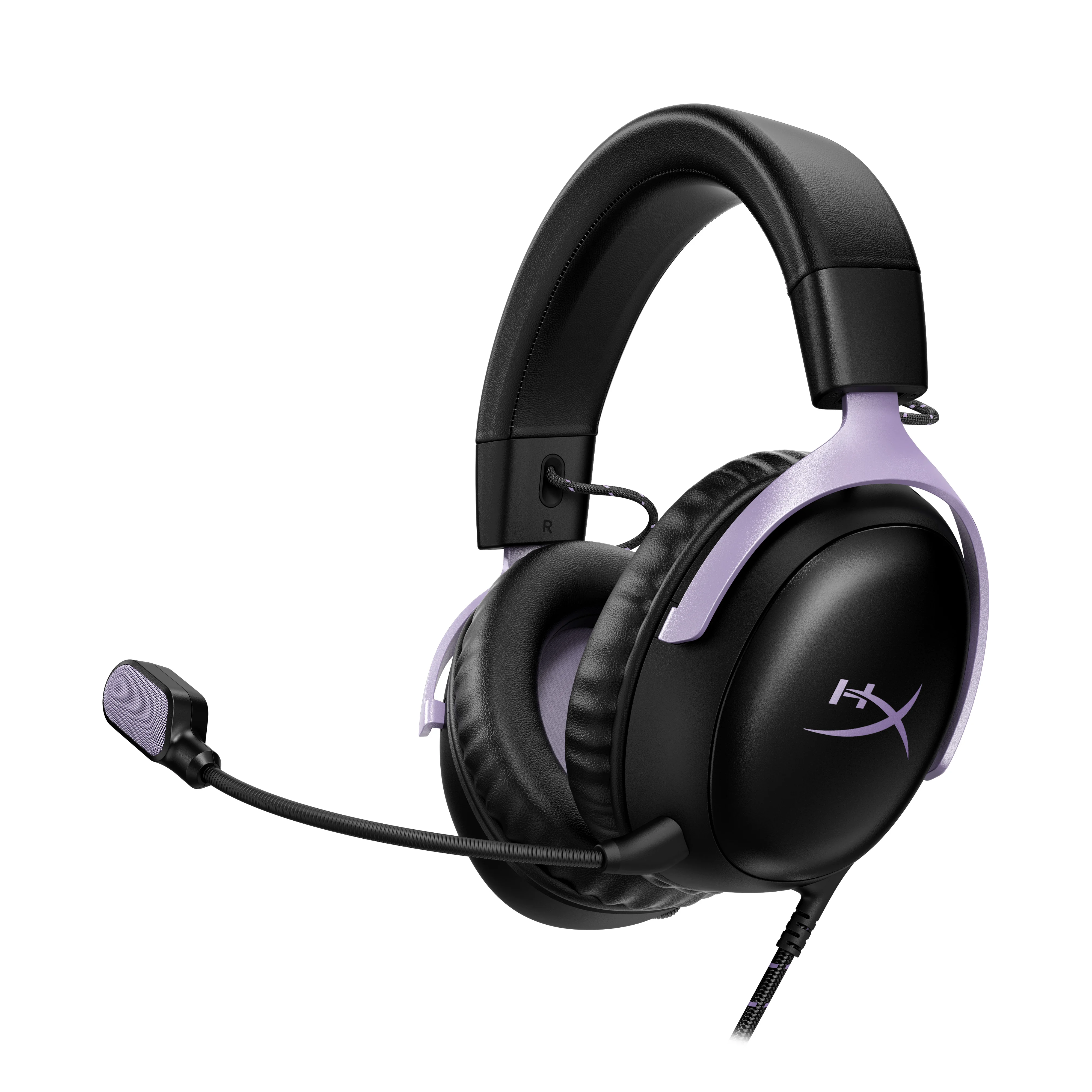 Casti HP HyperX Cloud III BK LVR, Headphone Frequency: 20-20,000 Hz, Headphone Sensitivity: 112 dB, Microphone: Yes Microphone Frequency: 100Hz โ 10kHz, Interface: Wireless (2.4 GHz, Bluetooth), Cable length: 0.5m, Color: Lavender, Material: Memory foam, HP