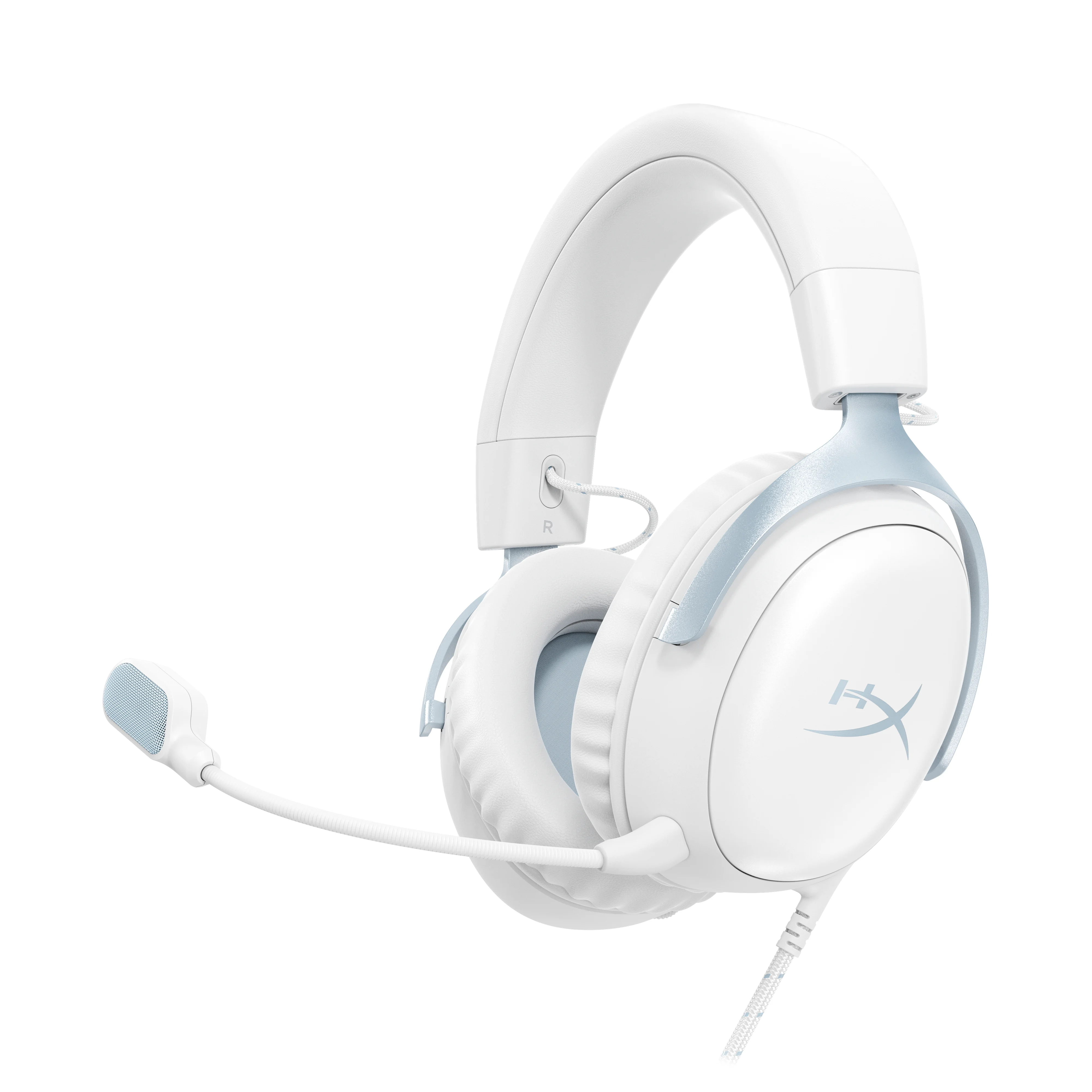 Casti HP HyperX Cloud III WHT BLU Headphone Frequency: 20-20,000 Hz, Headphone Sensitivity: 112 dB, Microphone: Yes Microphone Frequency: 100Hz – 10kHz, Interface: Wireless (2.4 GHz, Bluetooth), Cable length: 0.5m, Color: Lavender, Material: Memory foam, HP