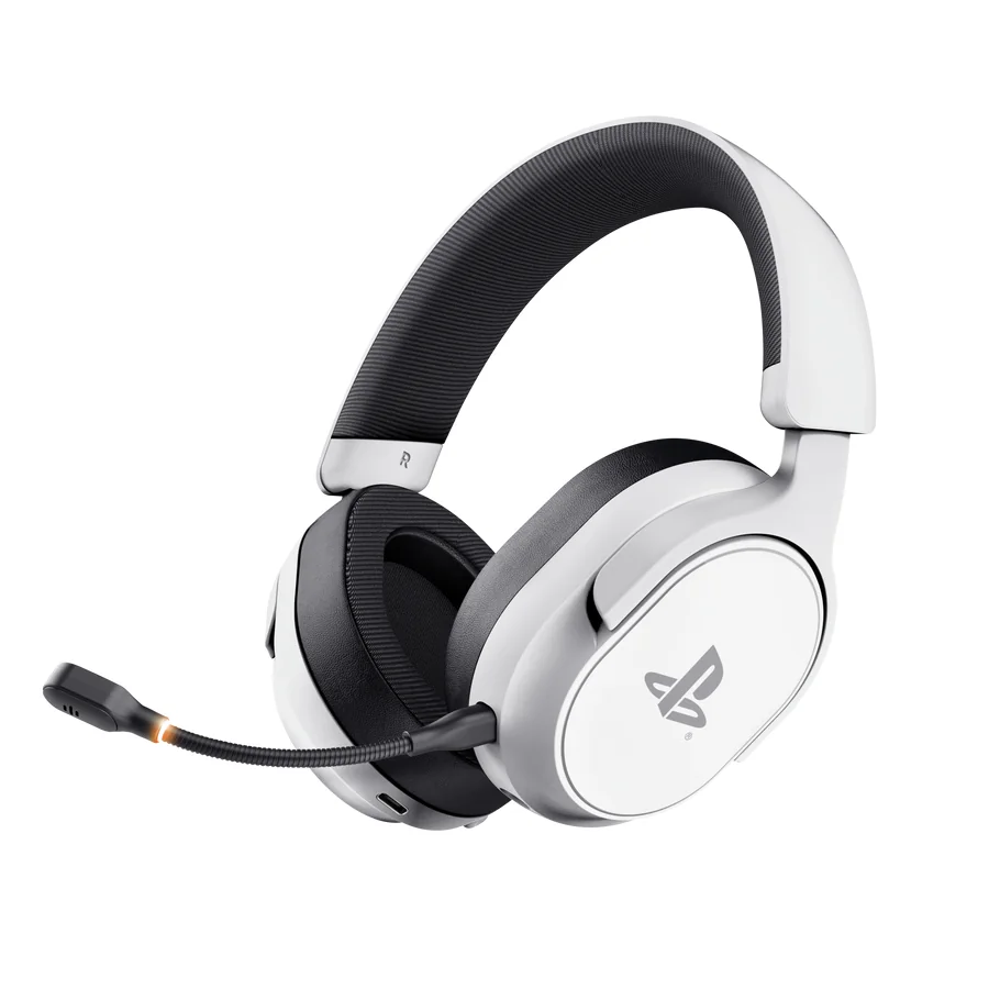 Casti wireless Trust GXT 499 Forta pentru PS5, frecventa raspuns 20 - 20.000 Hz, impendanta 32 Ohm, frecventa raspuns microfon 100 - 17.000 Hz, durata de viata baterie 55 ore cu becul LED oprit, alb Trust
