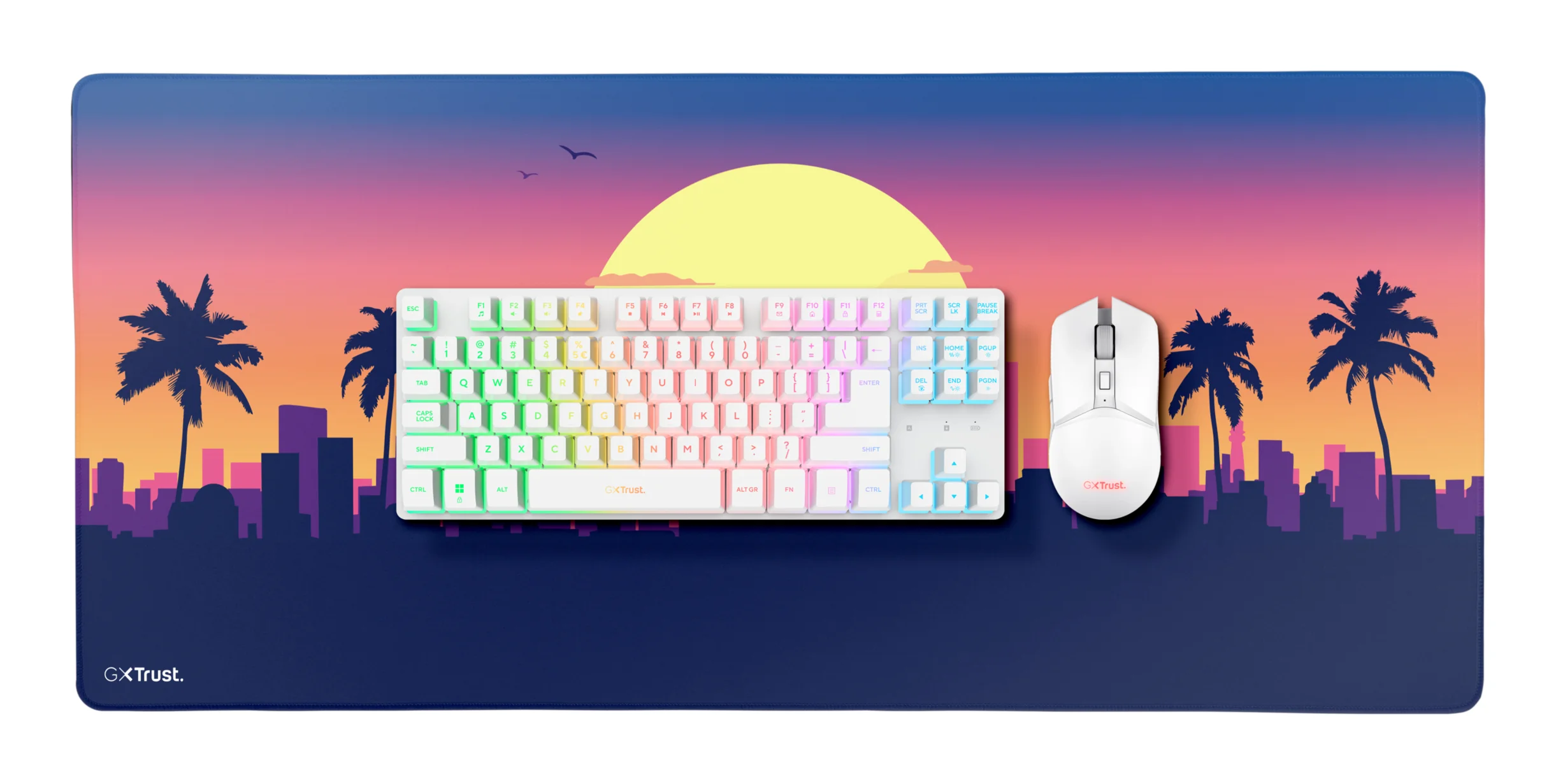 Bundle Trust GXT 882 3-in-1, include tastatura TKL, mouse de gaming wireless iluminat si mousepad XXL Trust