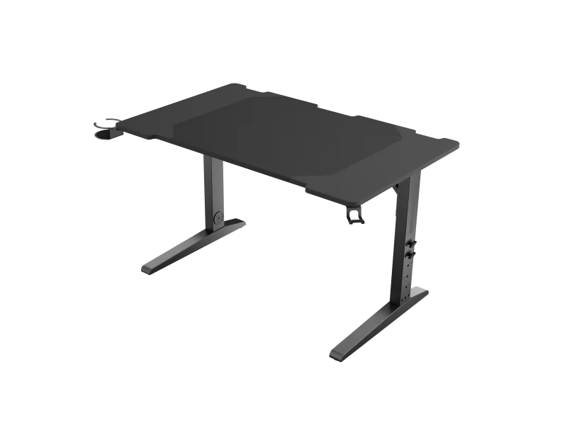 Birou gaming Genesis Holm Modular 120, material metal MDF, reglabil pe inaltime 70 - 90 cm, iluminare RGB, management cabluri, negru