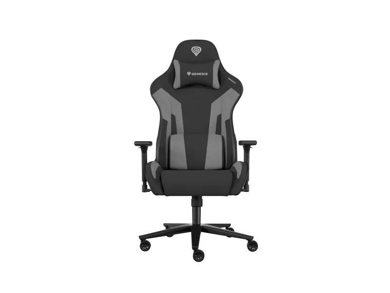 Scaun gaming Genesis Nitro 720, material Synthetic PU + Textil, reglabil pe inaltime, greutate maxima suportata 150 kg, inaltime scaun reglabil 46.5 - 53.5 cm, spatar ajustabil 135°, dimensiuni roti 60mm, echipat cu piston cu gaz clasa 4, manere 3D,