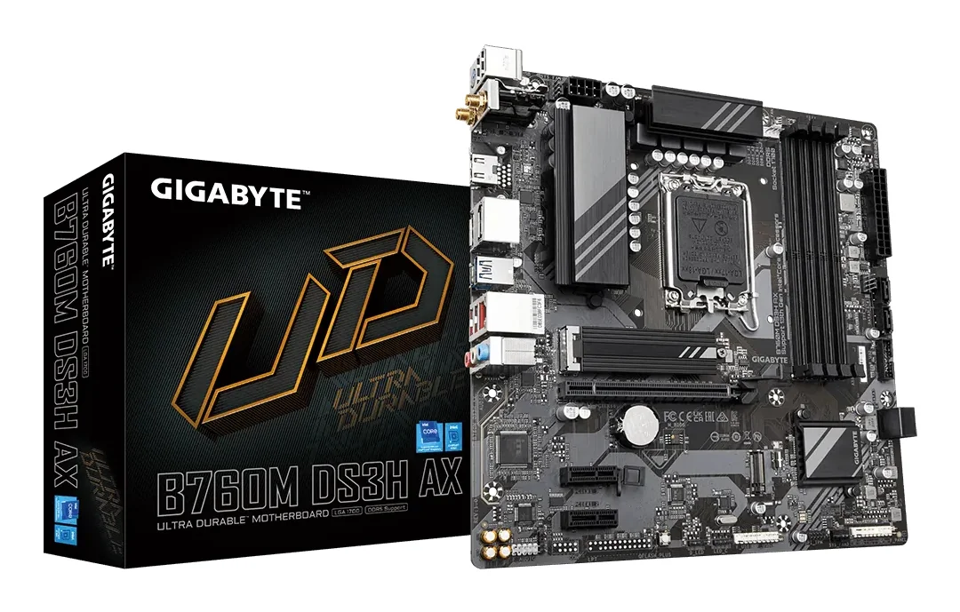 Placa de baza Gigabyte B760M DS3H AX, Socket 1700, DDR5, Wi-Fi 6E, resigilata (SKU: B760M DS3H AX) Gigabyte