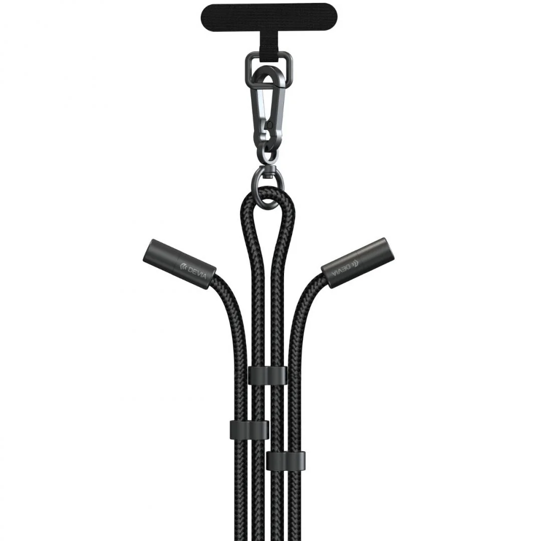 Cablu Devia Extreme Speed Woven Type-C la Type-C Fast Charge PD 60W, 1.6m cu snur ajustabil, Negru Devia
