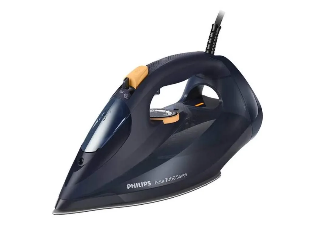 Fier de Calcat PHILIPS Seria 7000 DST7060/20, 3000W, 250g/min, 300ml, Talpa SteamGlide Elite, Bleumarin-Galben Philips