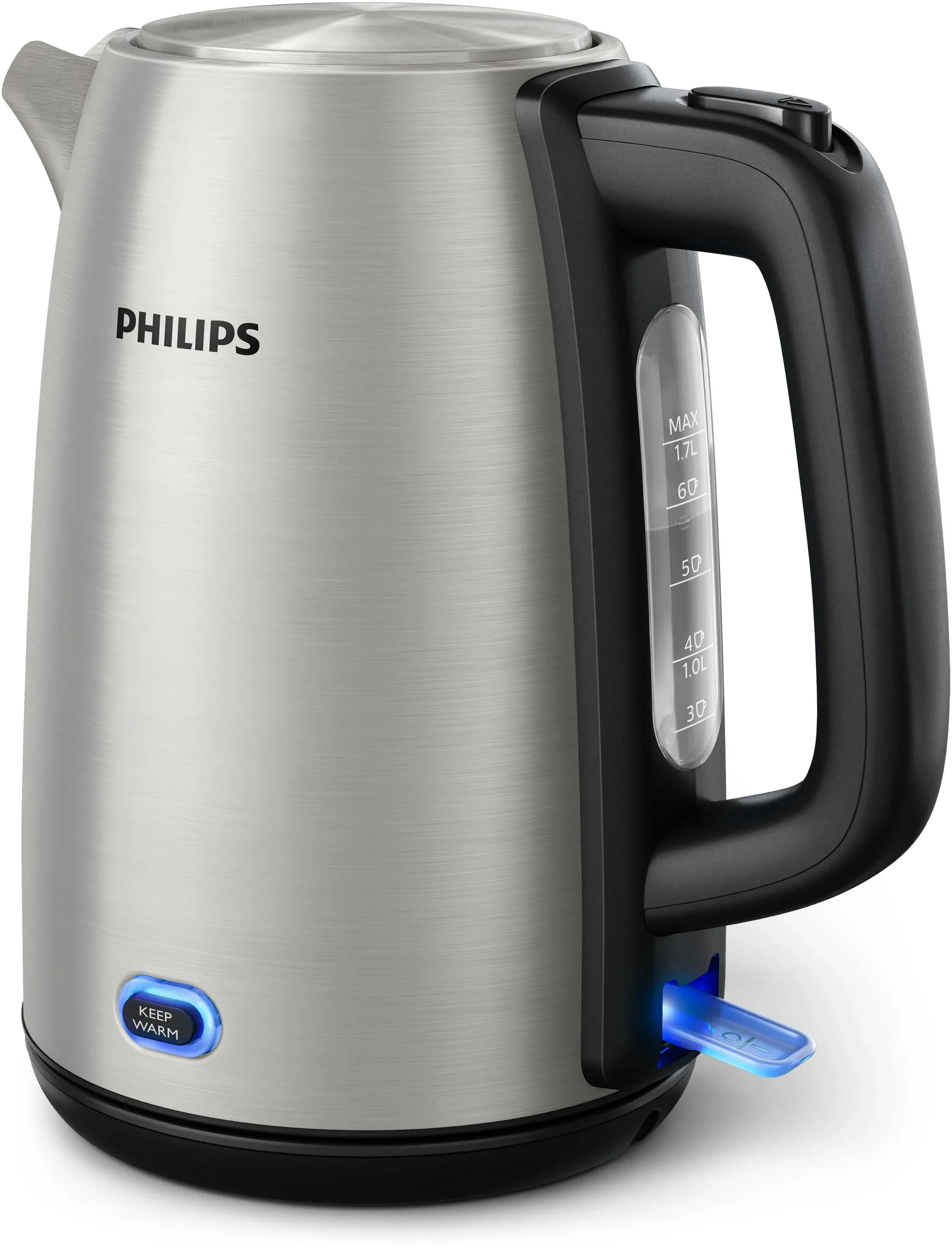 Fierbator de apa Philips Viva Collection HD9353/90, Putere 2000 W, Capacitate 1.7 l, Baza 360 de grade, Mentinere la cald, Inox Philips