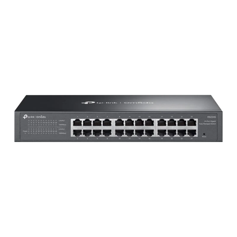 Omada 24-Port Gigabit Easy Managed Switch PORT: 24× Gigabit RJ45 Ports SPEC: 1U 13-inch Rack-mountable Steel Case FEATURE: Integration with Omada SDN Controller and Omada Cloud Essentials, Flow Control, Loopback Detection, Port Isolation, Port Mirroring,