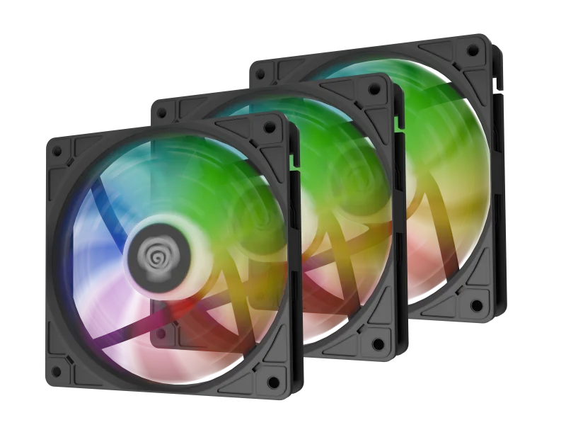 Ventilatoare GENESIS OXAL 120 ARGB NEGRU 3x120mm, 1150-1450 RPM, 42-46 CFM, 1.7 mmH2O, 3pin, 12VDC Genesis
