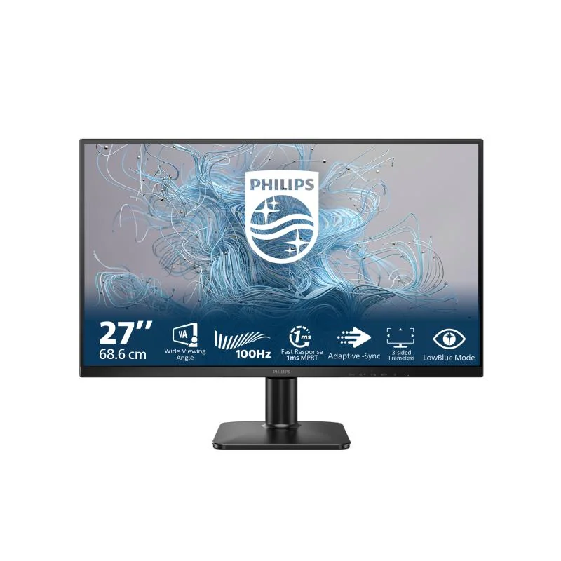 Monitor Philips 27" 27E2N1100L/00, Diagonal (inch): 27, Diagonal (cm): 69, Aspect ratio: 16:9, Panel: VA, Resolution: 1920x1080, Refresh Rate: 100Hz, Response time GtG: 4ms, Response time MPRT: 1ms, Brightness (max): 250 cd/m², Contrast (static) :